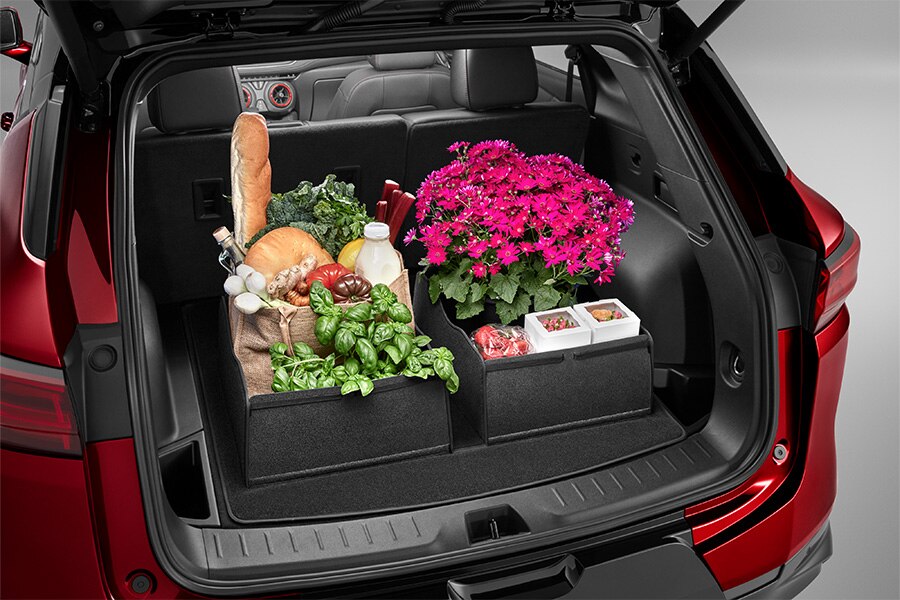 Tapete de alfombra en negro con organizadores integrados para tu Equinox EV 2024 SUV eléctrica deportiva