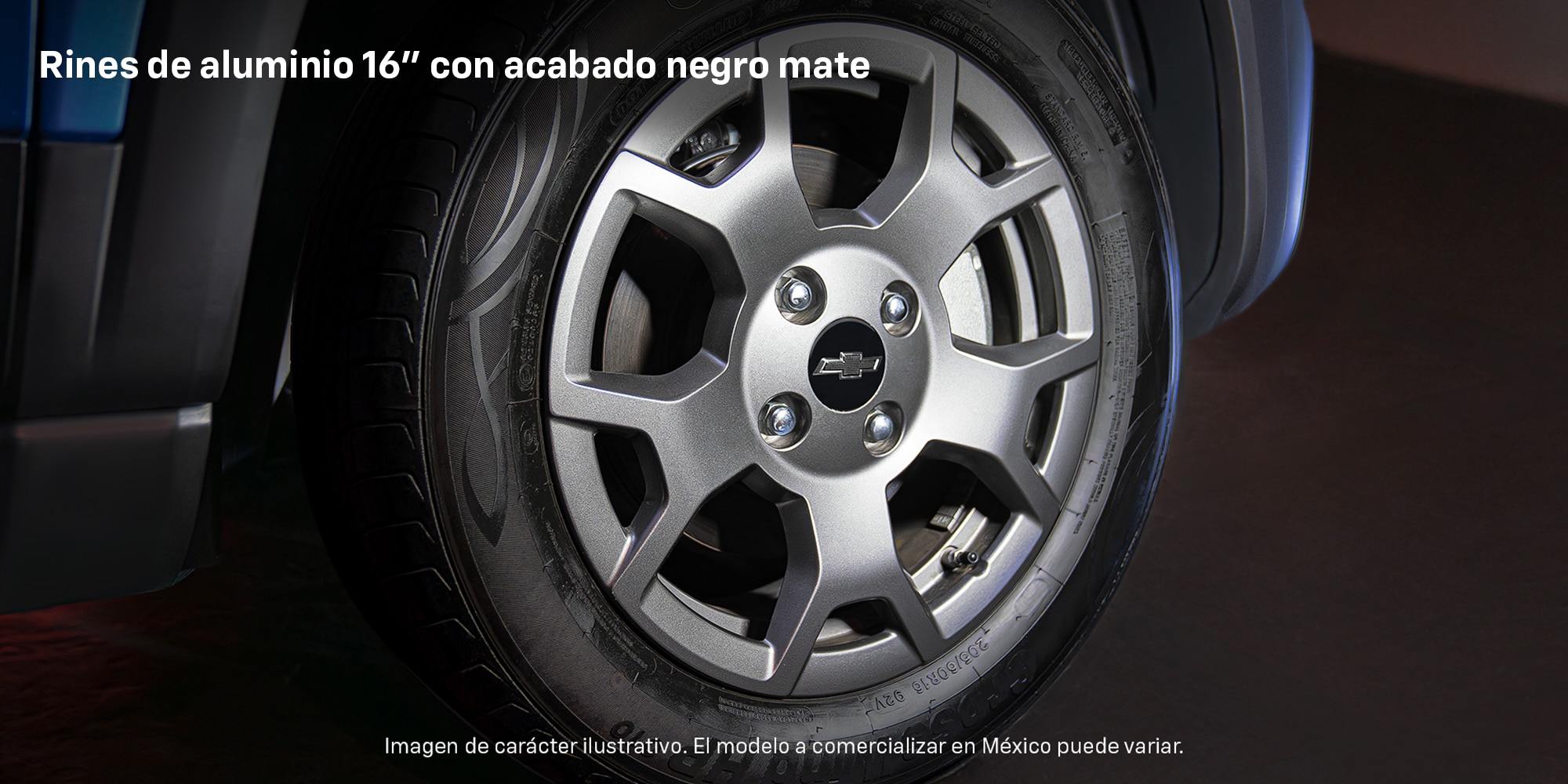 Spark EUV con rines de 16 pulgadas con acabado negro mate